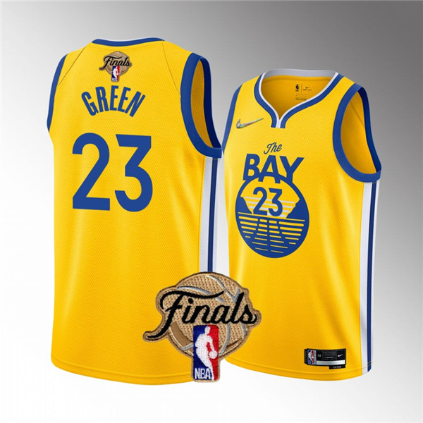 Youth Golden State Warriors #23 Draymond Green Yellow 2022 Finals Stitched Jersey